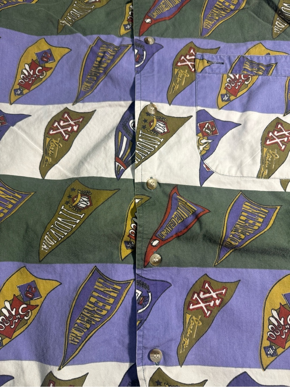 Vintage Flag AOP Graphic Button Down Long Sleeve - Picture 4 of 7